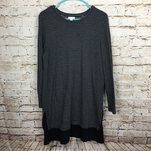 ❌SOLD❌J Jill Striped Dress Ruffle Hem Cotton Soft